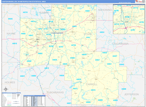 Canton-Massillon Metro Area Digital Map Basic Style